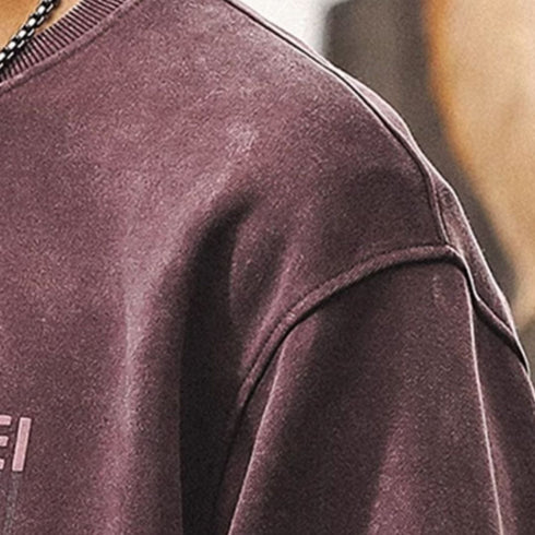 Vintage Font Print Sweat P1597