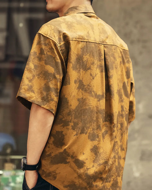 Vintage Marble Print Short Shirt P1339