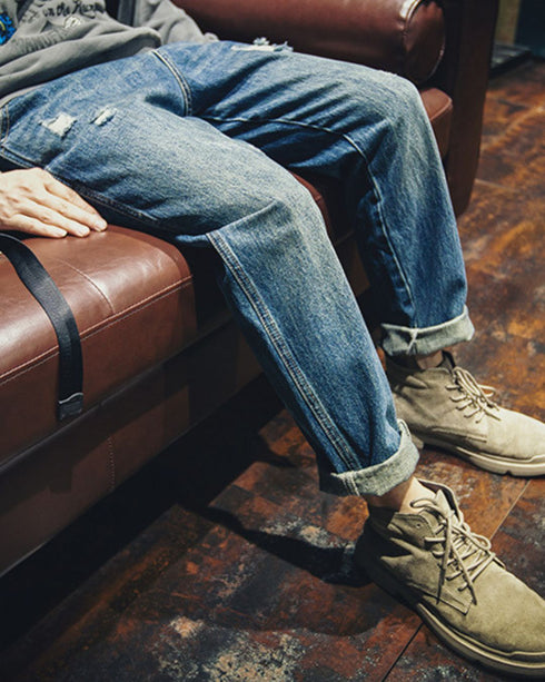 【BLUE LABEL】Ripped Straight Jeans P0019