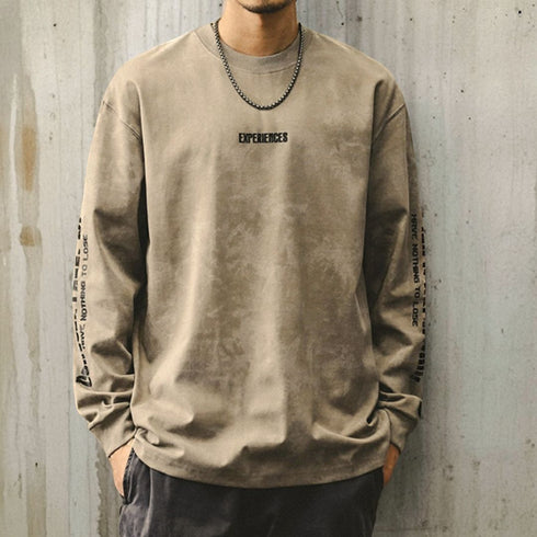 Acid Tone Sleeve Print Long Sleeve T-Shirt P1595