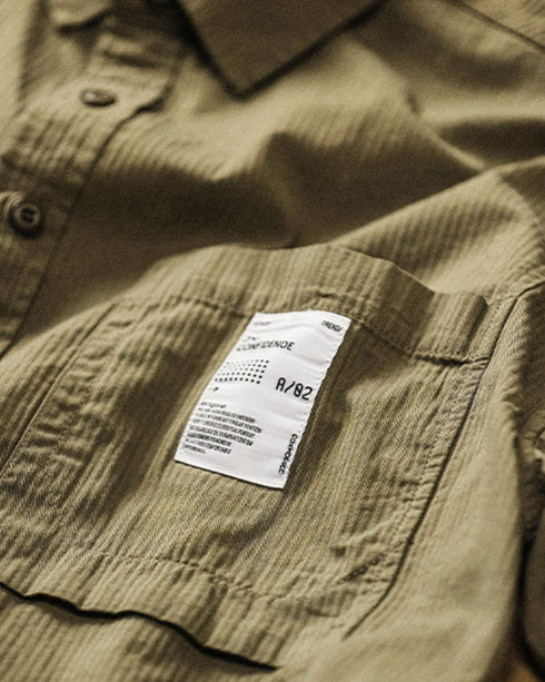 Textured Stripe Short Sleeve Shirt P0090