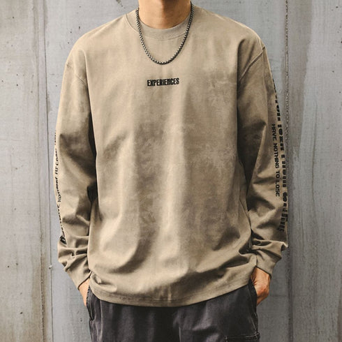 Acid Tone Sleeve Print Long Sleeve T-Shirt P1595