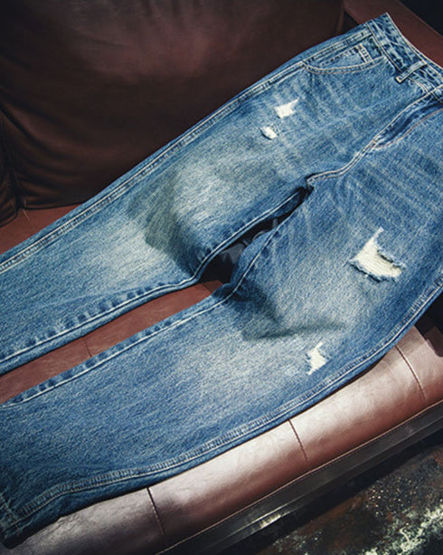 【OUTLET/即納】リップドストレートジーンズ P0019