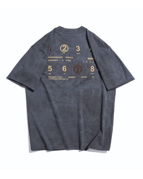 Number Art Back Print T-Shirt P0890