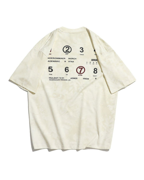 Number Art Back Print T-Shirt P0890
