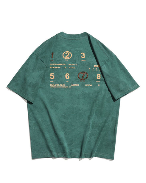 Number Art Back Print T-Shirt P0890