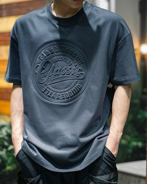 Emboss Logo One-tone Short T-shirt P0184