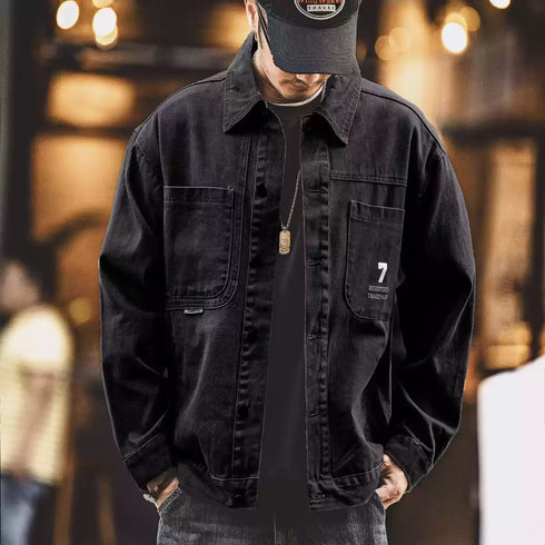 Loose Hunting Denim Jacket P1111