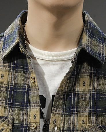 Authentic Check Work Style Long Sleeve Shirt P1594