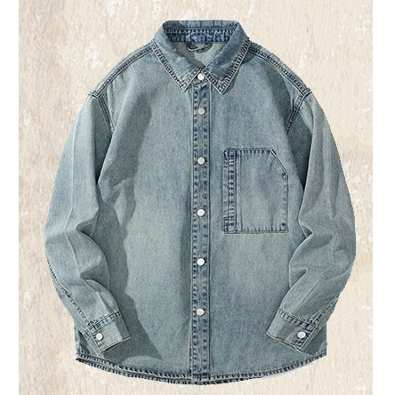 Washed Loose Denim Overshirt P1270