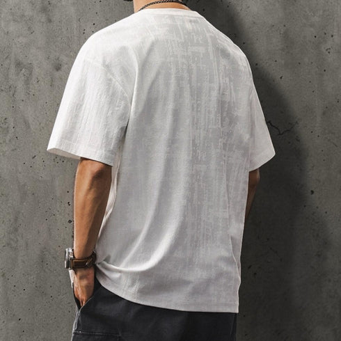 ジャカードパターンビッグシルエット半袖Tシャツ P2023