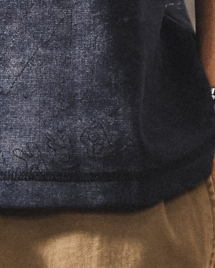 Washed Color Split Neck Short Sleeve T-Shirt P1421