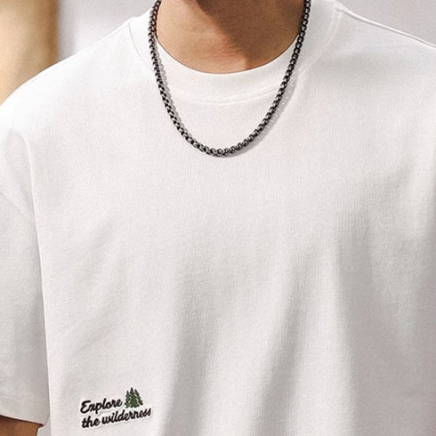 Outdoor Motif Back Graphic Short Sleeve T-shirt P1384