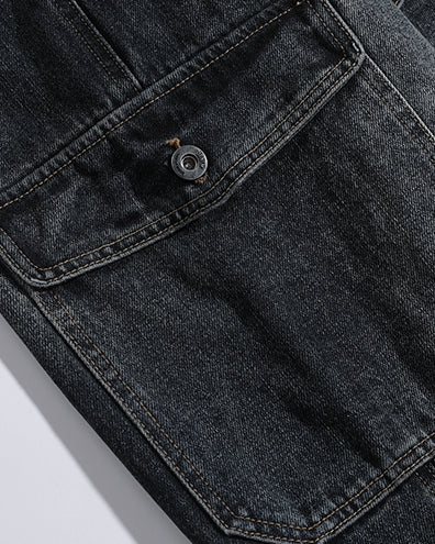 Wide Fit Cargo Denim Jeans P1541