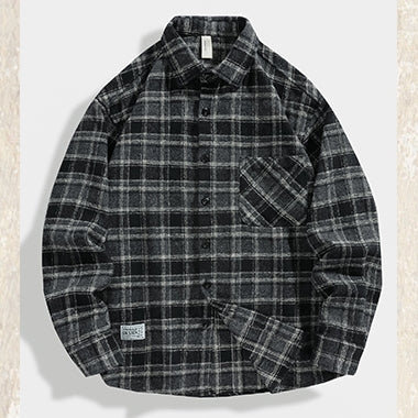 Urban Style Check Pattern Long Sleeve Shirt P1707