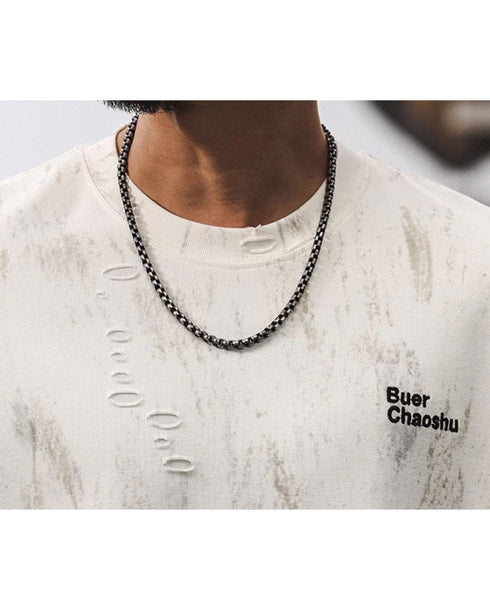 Abstract Bleach Damage Short Sleeve T-Shirt P1382