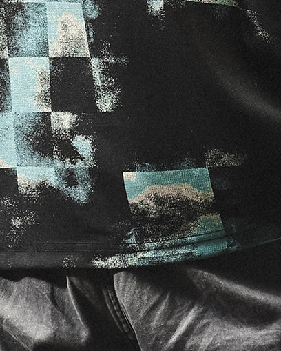 Smoky Block Print Short Sleeve T-Shirt P1489