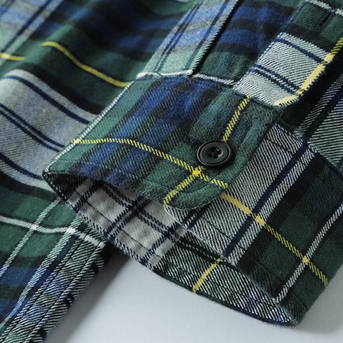 Double Pocket Mixed Check Shirt P1622