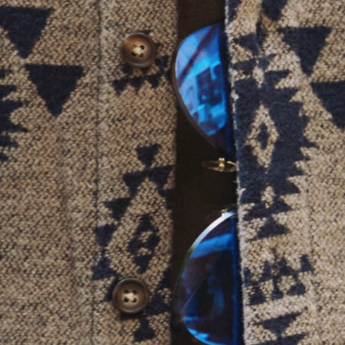 Geometric Native Pattern Shirt Jacket P1783