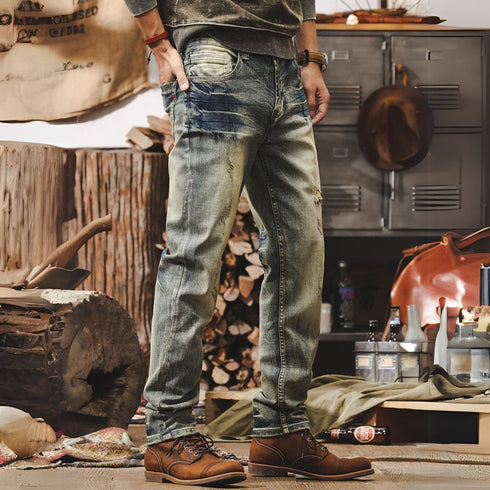 【OUTLET/即納】Jeans Straight Casual Pants P1212