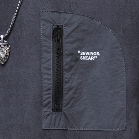 Zip Pocket Simple Long T-shirt P1761