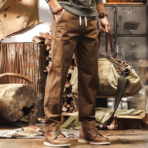 Loose Straight Wash Casual Pants P1222