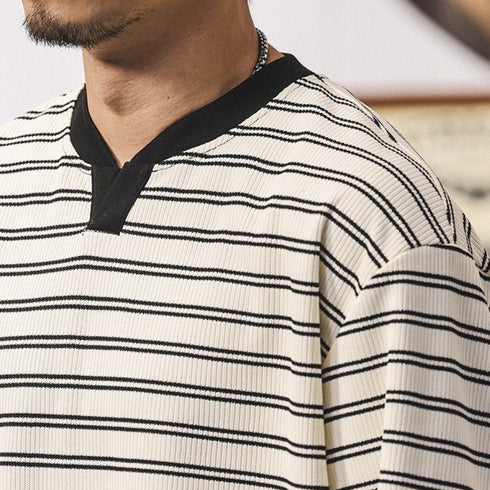 Classic Border Crew Neck Knit Sweater P1702