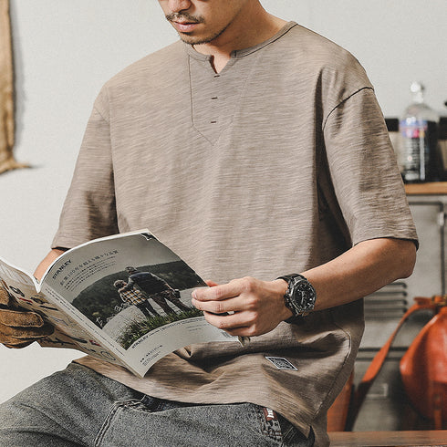 Bamboo Texture Henry Shirt P0997