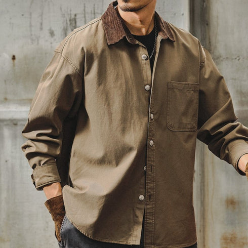Corduroy Collar Work Shirt P1903