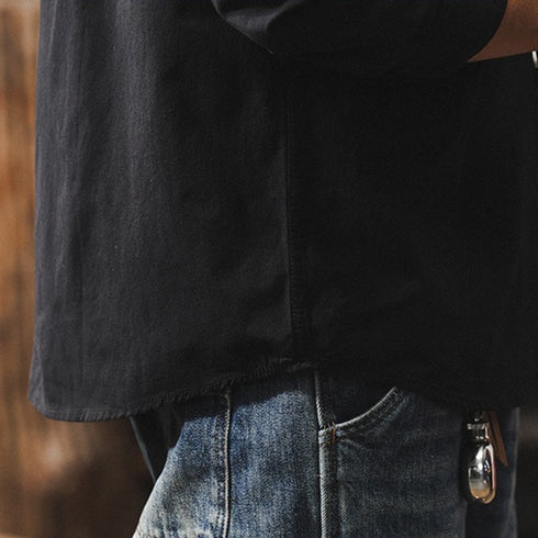 Natural Band Collar Basic Shirt P1822