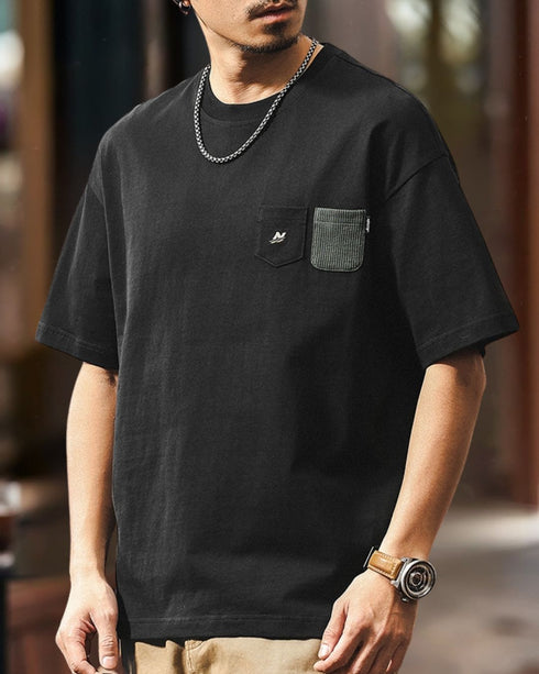 Double Pocket Accent Short Sleeve T-shirt P1368