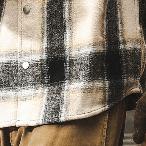 Monotone Block Pattern Long Sleeve Shirt P1675