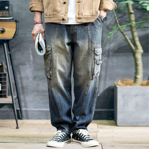 【OUTLET/即納】ウォッシュドカーゴデニムパンツ P0810