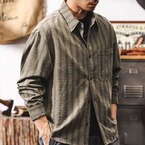 Soft Striped Long-sleeved Shirt P1271