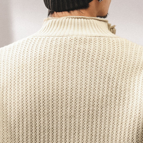 Relaxed Zip-Up Rib Knit P1835