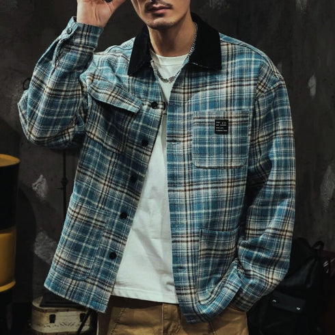 【OUTLET】マルチカラーチェックシャツジャケット P1071