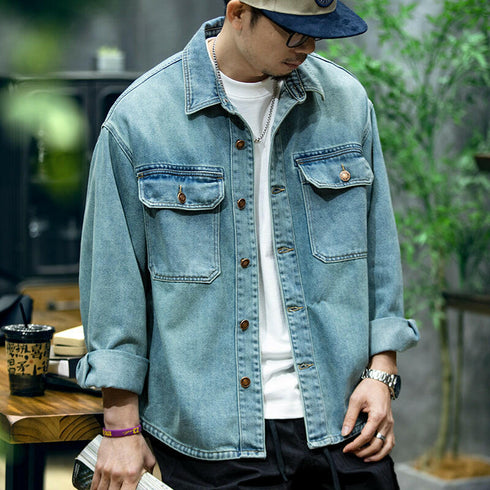 Long-sleeve Denim Shirt P0785