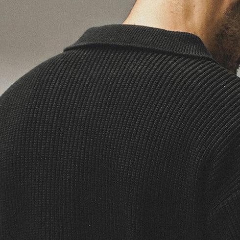 Classic Design Cotton Polo Knit Sweater P1656