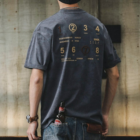 Number Art Back Print T-Shirt P0890