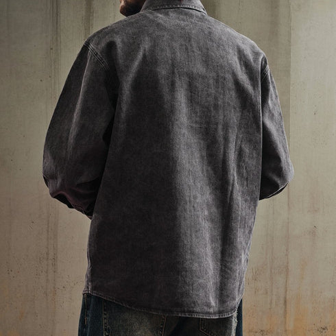 Vintage Like Wash Denim Shirt P1913