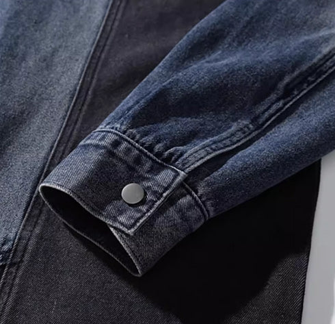 American Colorblocking Denim-shirt P0327