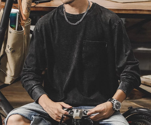 American Long-sleeved T-shirt Men's P0334