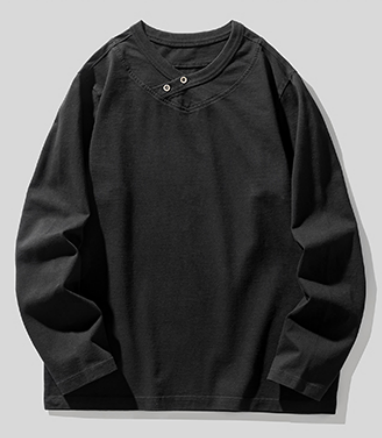【OUTLET/即納】クラシックヘンリーネック長袖Tシャツ P0357