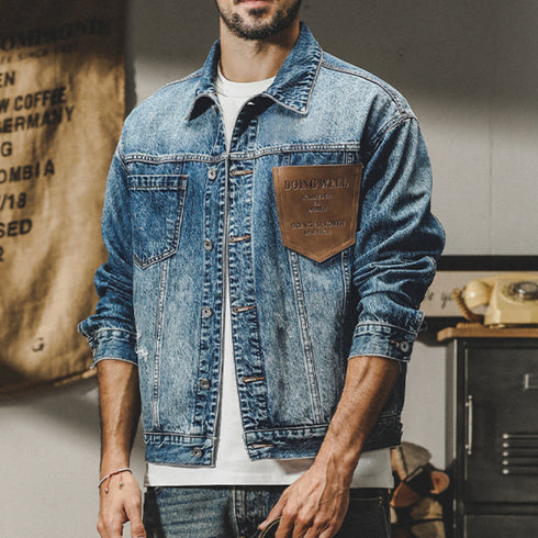 Blue Denim Jacket Men's P0742