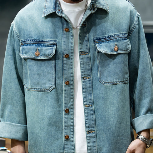 Long-sleeve Denim Shirt P0785