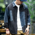 American Spliced Long-sleeved Denim Shirt P0794