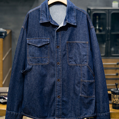 Spring Long-sleeved Denim Shirt P0795