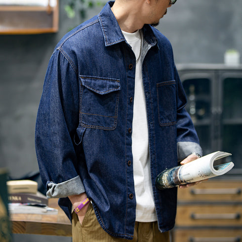 Spring Long-sleeved Denim Shirt P0795