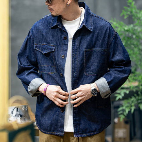 Spring Long-sleeved Denim Shirt P0795