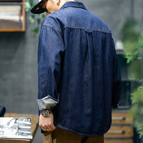 Spring Long-sleeved Denim Shirt P0795